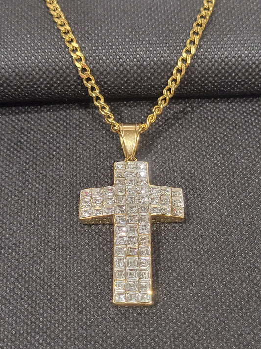 CRYSTAL CROSS NECKLACE
