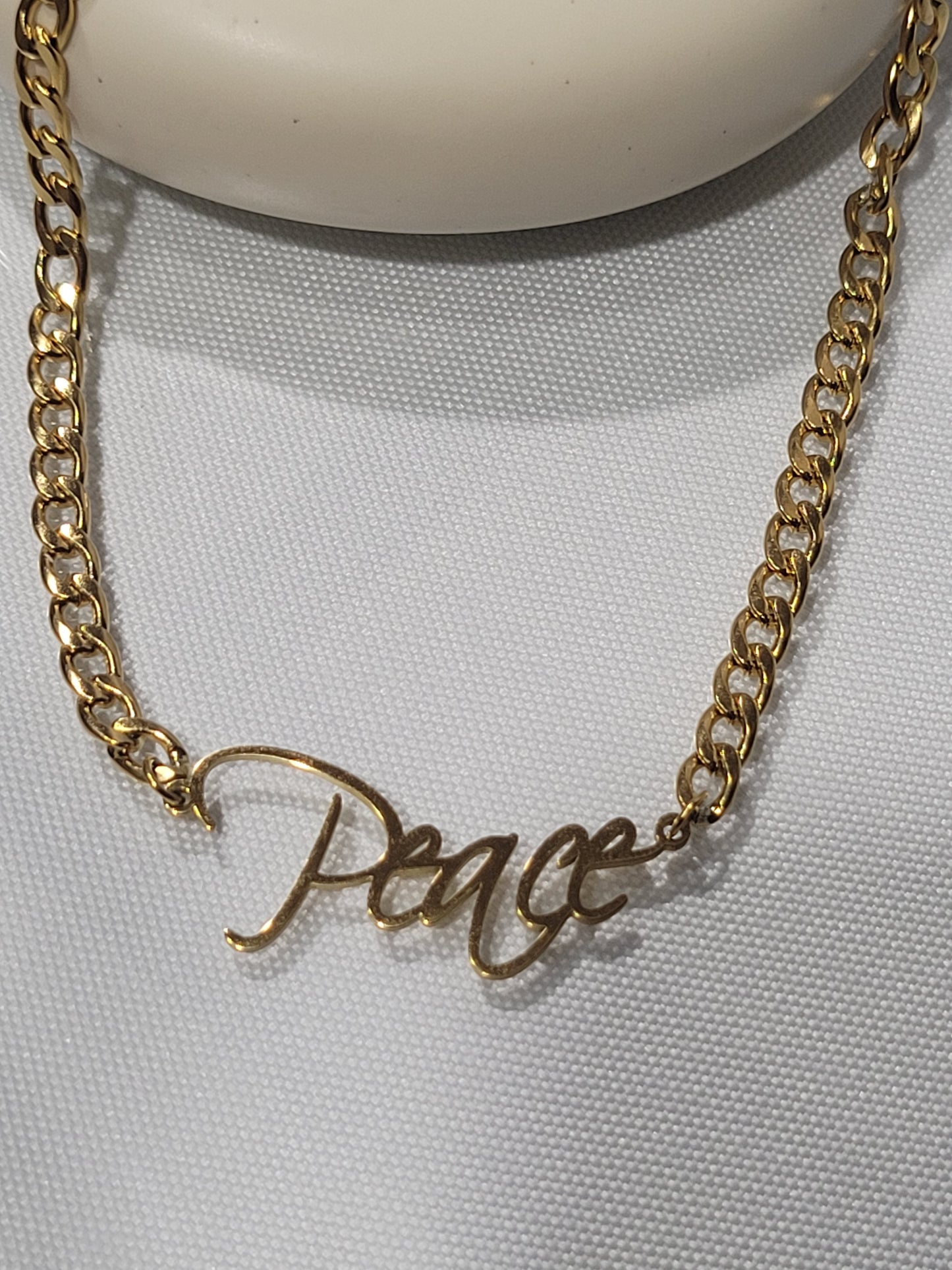 "Peace" custom necklace