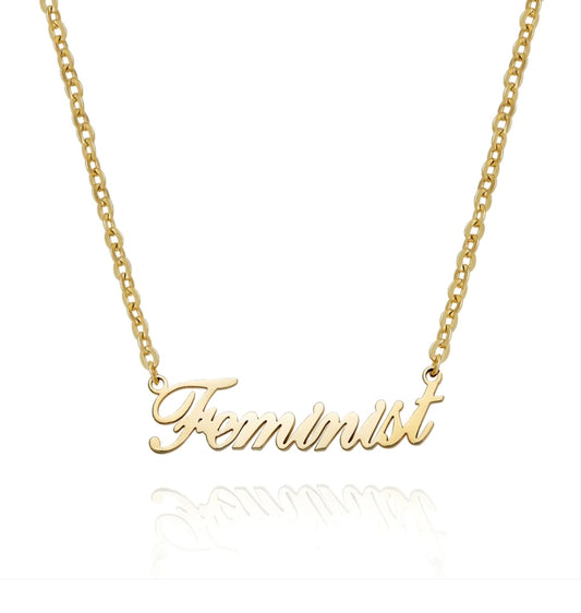 FEMINIST SCRIPT NECKLACE